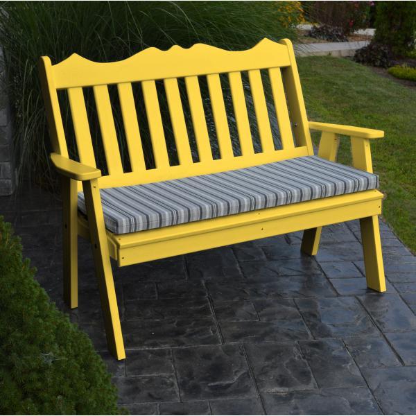 A &amp; L Furniture Poly Royal English Garden Bench Garden Benches 4ft / Aruba Blue