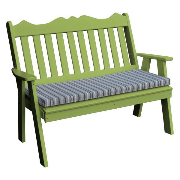 A &amp; L Furniture Poly Royal English Garden Bench Garden Benches 4ft / Aruba Blue