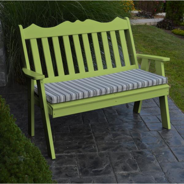 A &amp; L Furniture Poly Royal English Garden Bench Garden Benches 4ft / Aruba Blue