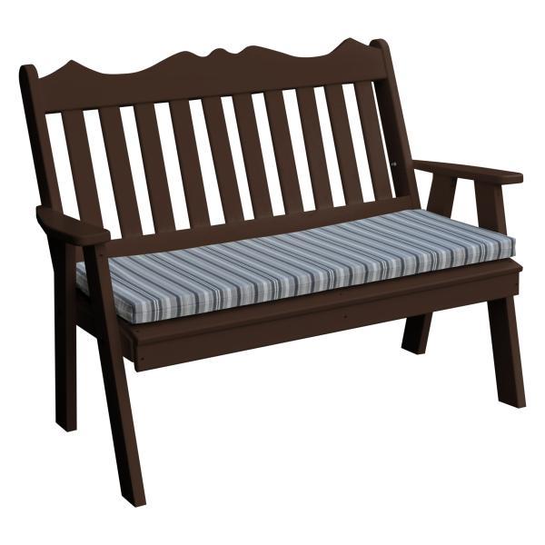 A &amp; L Furniture Poly Royal English Garden Bench Garden Benches 4ft / Aruba Blue