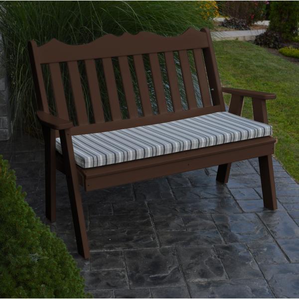 A &amp; L Furniture Poly Royal English Garden Bench Garden Benches 4ft / Aruba Blue