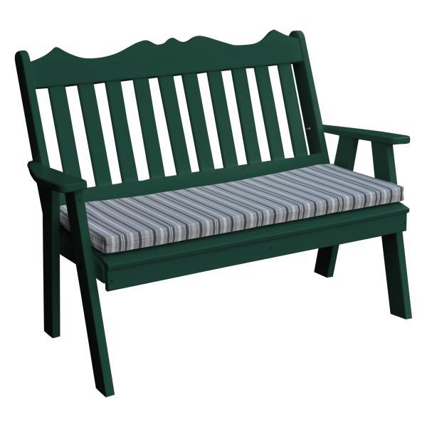 A &amp; L Furniture Poly Royal English Garden Bench Garden Benches 4ft / Aruba Blue