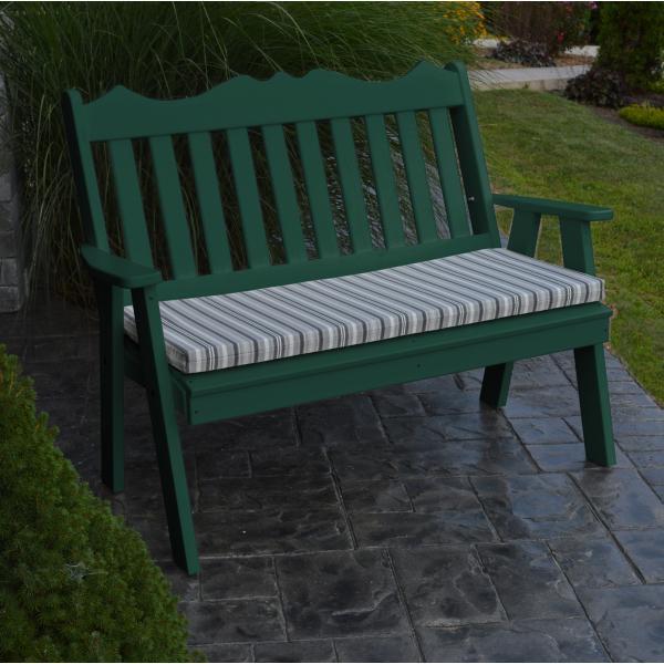A &amp; L Furniture Poly Royal English Garden Bench Garden Benches 4ft / Aruba Blue