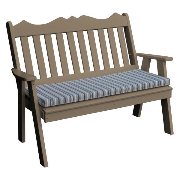 A &amp; L Furniture Poly Royal English Garden Bench Garden Benches 4ft / Aruba Blue