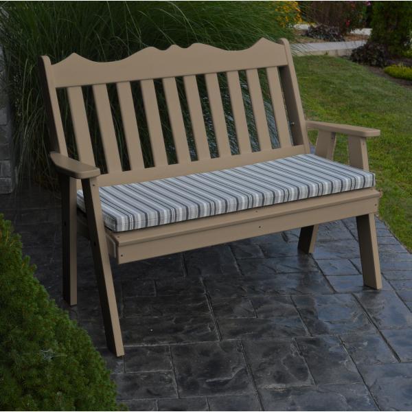 A &amp; L Furniture Poly Royal English Garden Bench Garden Benches 4ft / Aruba Blue