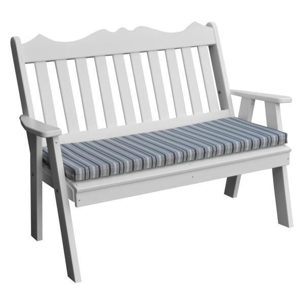 A &amp; L Furniture Poly Royal English Garden Bench Garden Benches 4ft / Aruba Blue