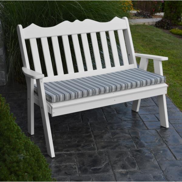 A &amp; L Furniture Poly Royal English Garden Bench Garden Benches 4ft / Aruba Blue