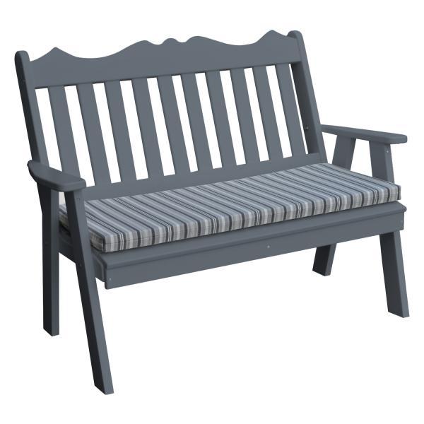 A &amp; L Furniture Poly Royal English Garden Bench Garden Benches 4ft / Aruba Blue