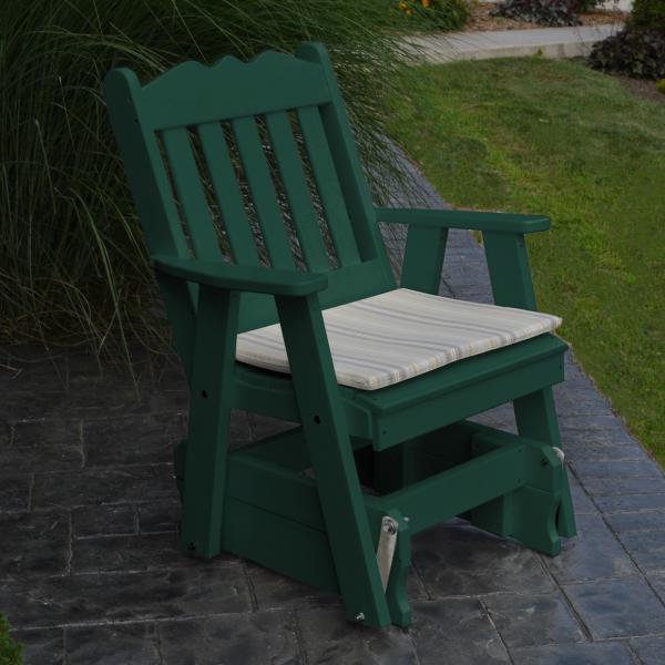 A &amp; L Furniture Poly Royal English Gliding Chair Glider Turf Green