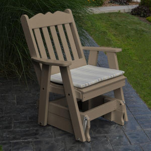 A & L Furniture Poly Royal English Gliding Chair Glider Weathered Wood