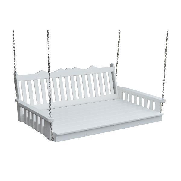 A &amp; L Furniture Poly Royal English Swingbed Porch Swing Beds 4ft / Aruba Blue