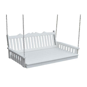 A & L Furniture Poly Royal English Swingbed Porch Swing Beds 4ft / Aruba Blue