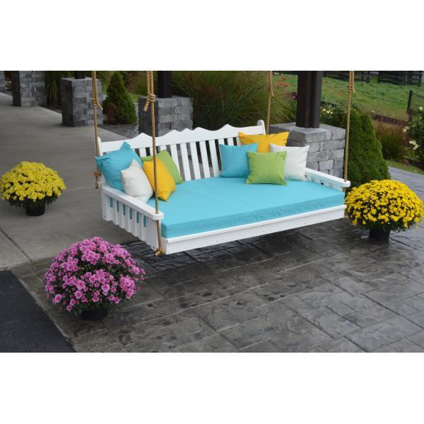 A &amp; L Furniture Poly Royal English Swingbed Porch Swing Beds 4ft / Aruba Blue