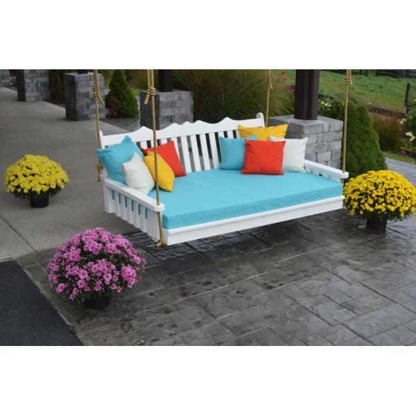 A &amp; L Furniture Poly Royal English Swingbed Porch Swing Beds 4ft / Aruba Blue