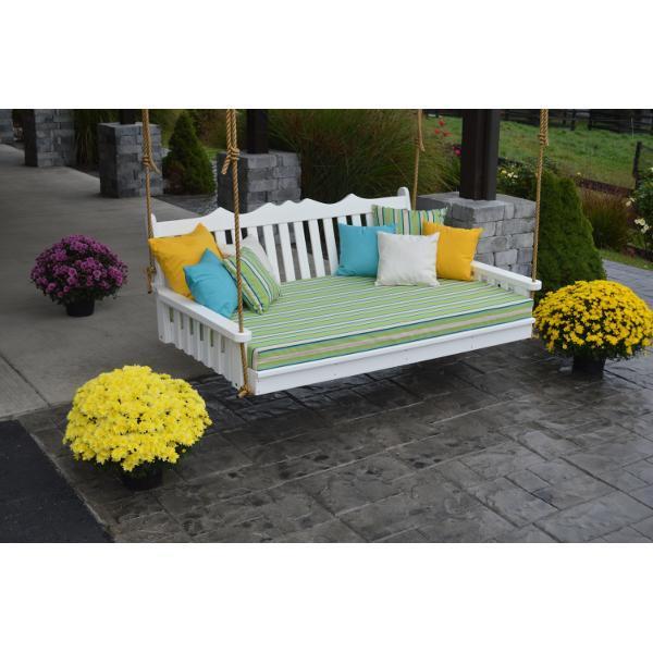 A &amp; L Furniture Poly Royal English Swingbed Porch Swing Beds 4ft / Aruba Blue