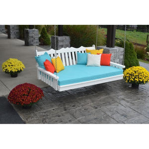 A & L Furniture Poly Royal English Swingbed Porch Swing Beds 4ft / Aruba Blue