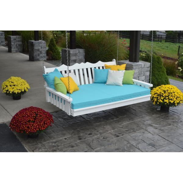 A &amp; L Furniture Poly Royal English Swingbed Porch Swing Beds 4ft / Aruba Blue