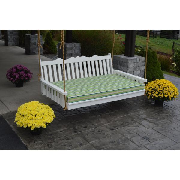 A &amp; L Furniture Poly Royal English Swingbed Porch Swing Beds 4ft / Aruba Blue