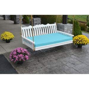 A & L Furniture Poly Royal English Swingbed Porch Swing Beds 4ft / Aruba Blue