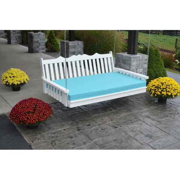 A &amp; L Furniture Poly Royal English Swingbed Porch Swing Beds 4ft / Aruba Blue