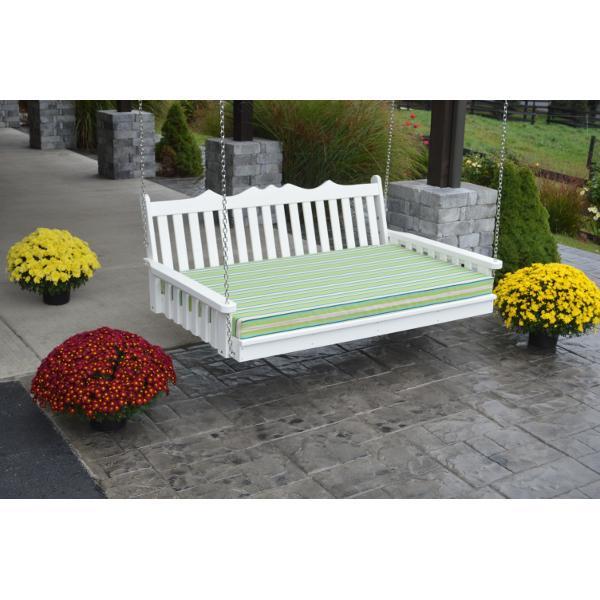 A &amp; L Furniture Poly Royal English Swingbed Porch Swing Beds 4ft / Aruba Blue