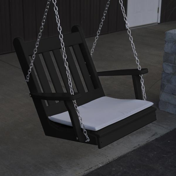 A &amp; L Furniture Poly Traditional English Chair Swing Porch Swing Aruba Blue