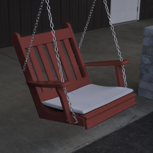 A &amp; L Furniture Poly Traditional English Chair Swing Porch Swing Aruba Blue
