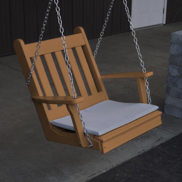 A &amp; L Furniture Poly Traditional English Chair Swing Porch Swing Aruba Blue