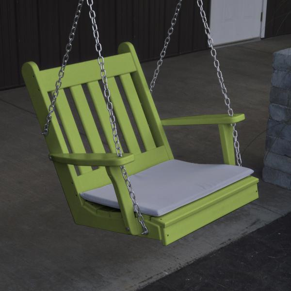 A &amp; L Furniture Poly Traditional English Chair Swing Porch Swing Aruba Blue