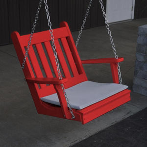 A & L Furniture Poly Traditional English Chair Swing Porch Swing Aruba Blue