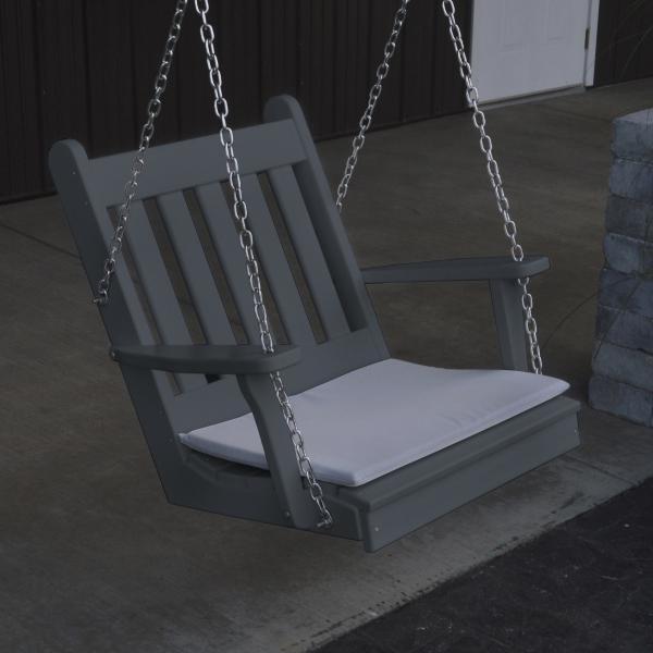 A &amp; L Furniture Poly Traditional English Chair Swing Porch Swing Aruba Blue