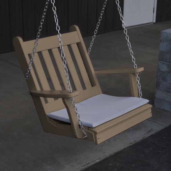 A &amp; L Furniture Poly Traditional English Chair Swing Porch Swing Aruba Blue