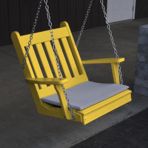 A &amp; L Furniture Poly Traditional English Chair Swing Porch Swing Aruba Blue