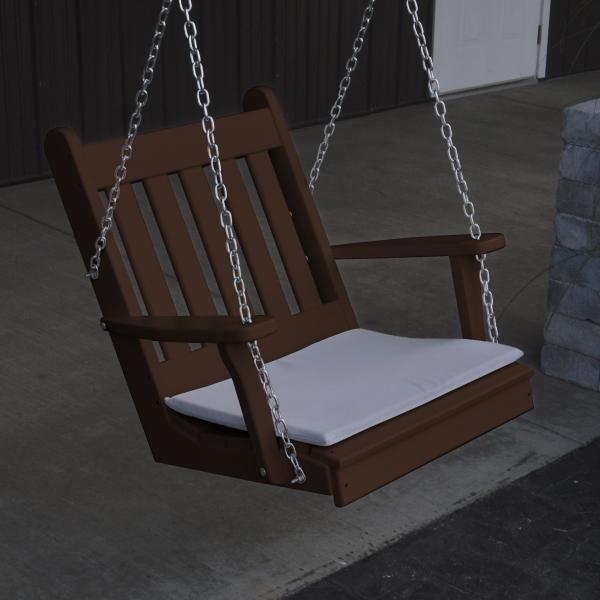 A &amp; L Furniture Poly Traditional English Chair Swing Porch Swing Aruba Blue