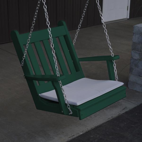 A &amp; L Furniture Poly Traditional English Chair Swing Porch Swing Aruba Blue