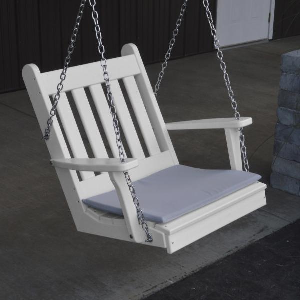 A &amp; L Furniture Poly Traditional English Chair Swing Porch Swing Aruba Blue