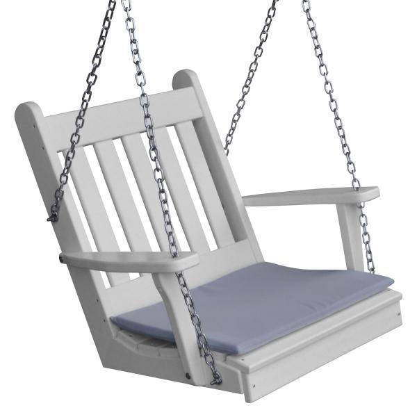A &amp; L Furniture Poly Traditional English Chair Swing Porch Swing White