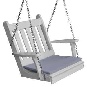 A & L Furniture Poly Traditional English Chair Swing Porch Swing White