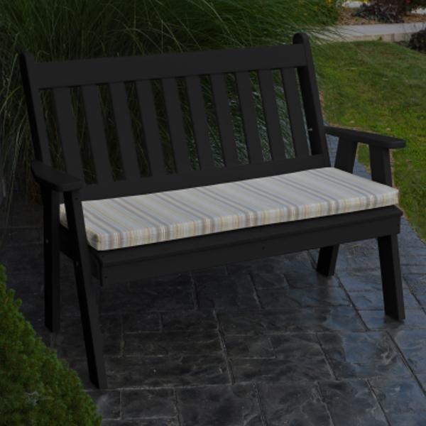 A &amp; L Furniture Poly Traditional English Garden Bench Garden Benches 4ft / Aruba Blue
