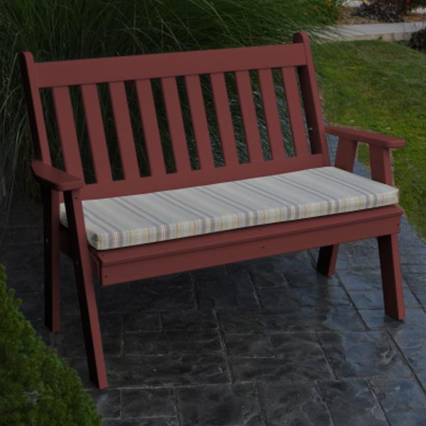 A &amp; L Furniture Poly Traditional English Garden Bench Garden Benches 4ft / Aruba Blue