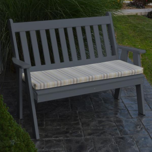 A &amp; L Furniture Poly Traditional English Garden Bench Garden Benches 4ft / Aruba Blue