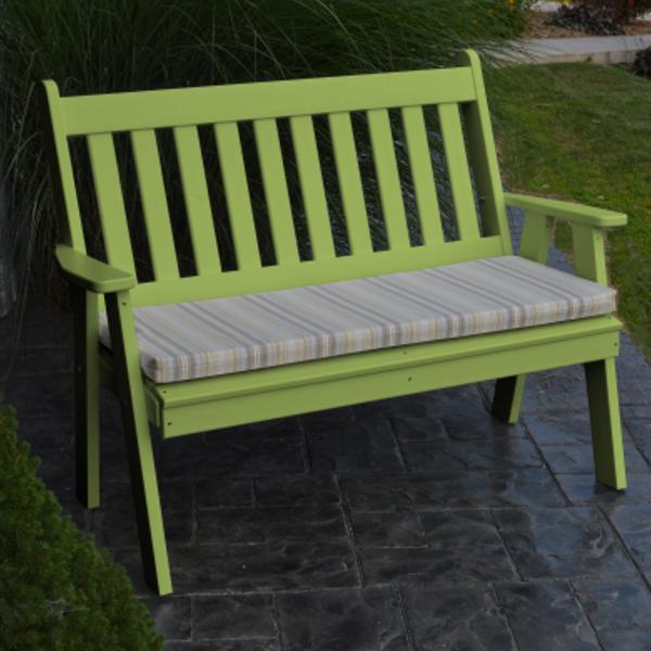 A &amp; L Furniture Poly Traditional English Garden Bench Garden Benches 4ft / Aruba Blue