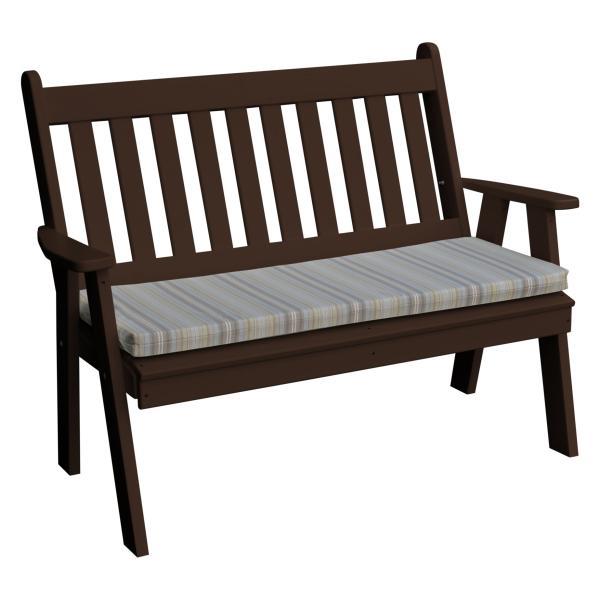 A &amp; L Furniture Poly Traditional English Garden Bench Garden Benches 4ft / Aruba Blue