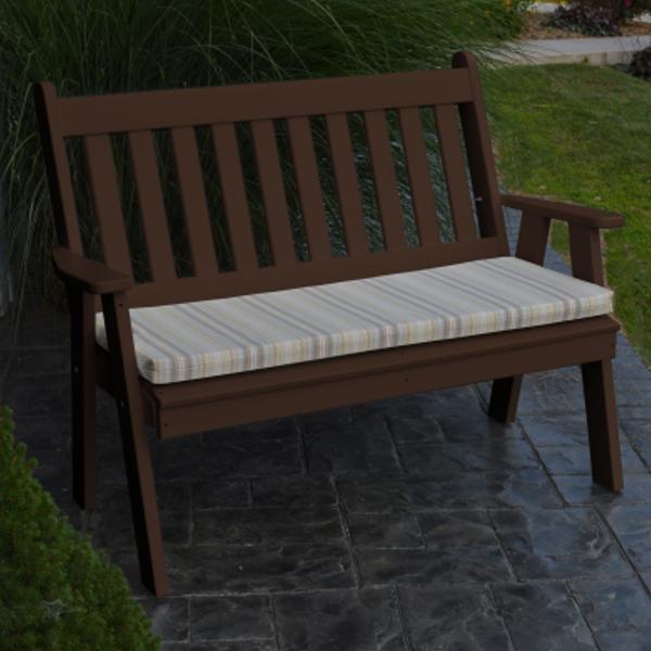 A &amp; L Furniture Poly Traditional English Garden Bench Garden Benches 4ft / Aruba Blue