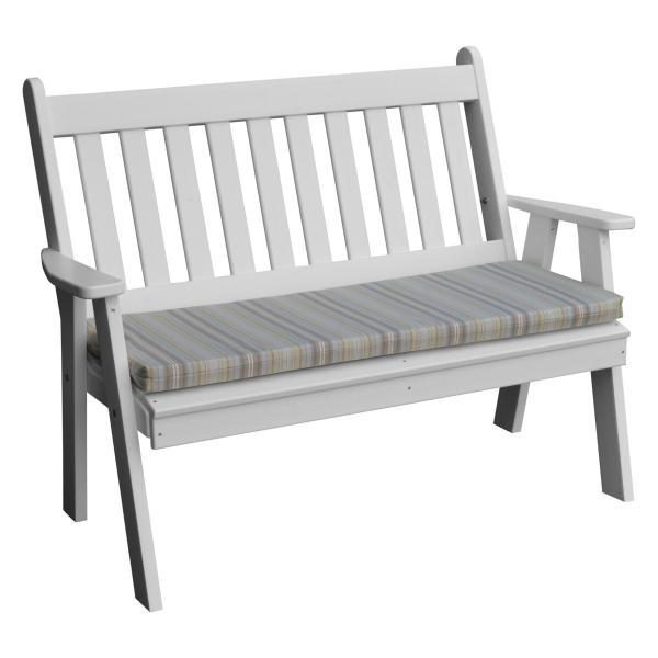 A &amp; L Furniture Poly Traditional English Garden Bench Garden Benches 4ft / Aruba Blue