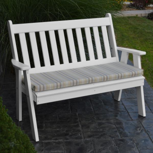 A &amp; L Furniture Poly Traditional English Garden Bench Garden Benches 4ft / Aruba Blue