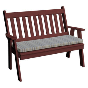 A & L Furniture Poly Traditional English Garden Bench Garden Benches 4ft / Cherrywood