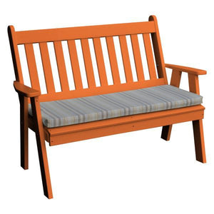 A & L Furniture Poly Traditional English Garden Bench Garden Benches 4ft / Orange