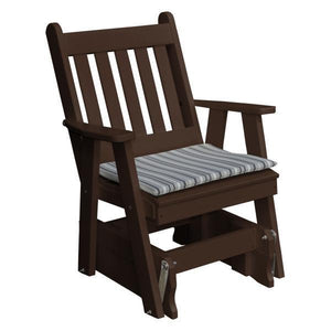 A & L Furniture Poly Traditional English Gliding Chair Outdoor Chairs Tudor Brown