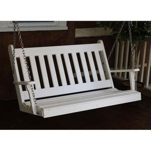 A & L Furniture Poly Traditional English Porch Swing Porch Swings 4ft / Aruba Blue